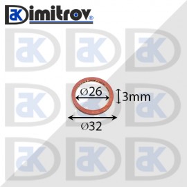 Дифтунга Ø 26 х Ø 32 х 3 mm медна